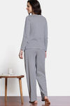 Zivame The Weekender Knit Cotton Pyjama Set - Medieval Blue — thumbnail 4